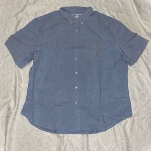 Men's Old Navy Slim Fit Built In Flex Short Sleeve Blue Button Shirt XXXL.